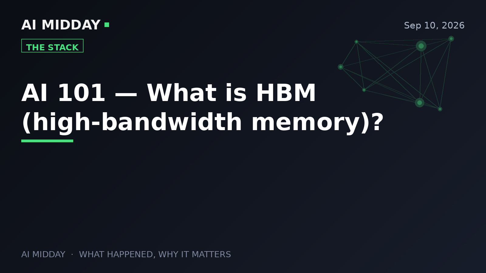 AI 101 — What is HBM (high-bandwidth memory)?