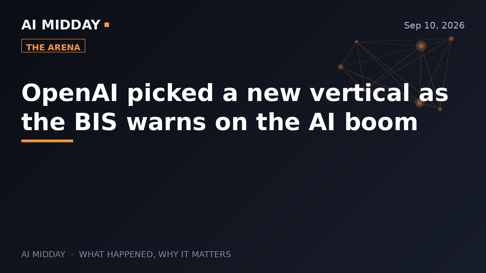 OpenAI picked a new vertical as the BIS warns on the AI boom