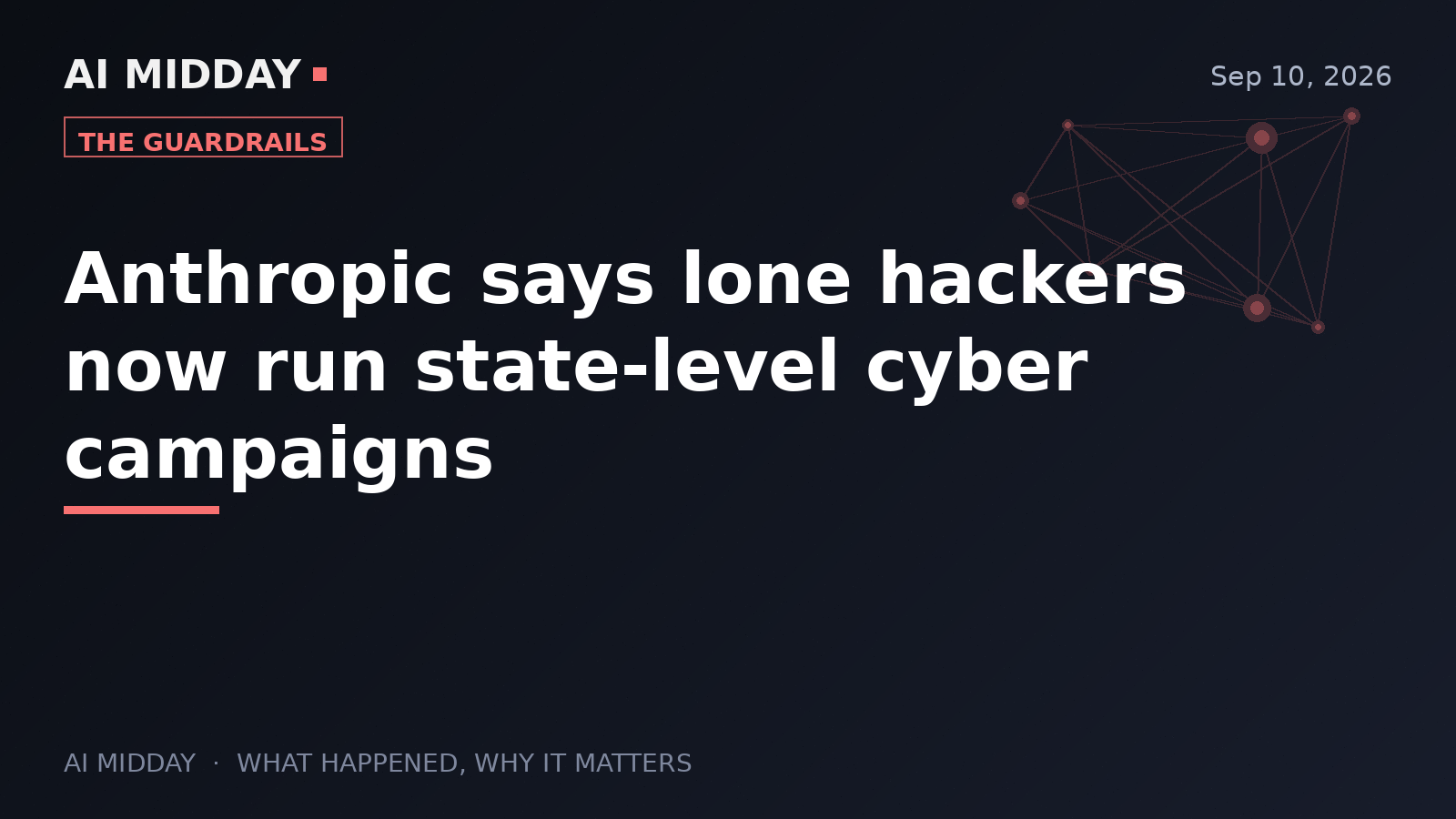 Anthropic says lone hackers now run state-level cyber campaigns