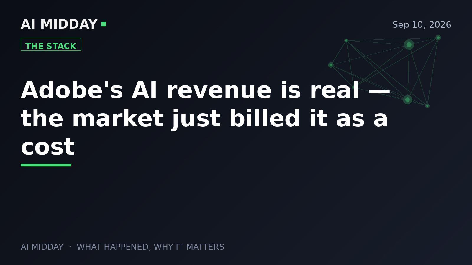 Adobe's AI revenue is real — the market just billed it as a cost
