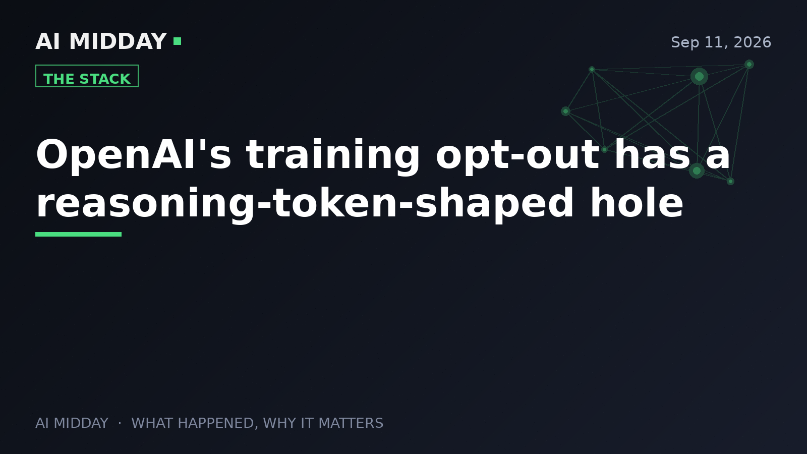 OpenAI's training opt-out has a reasoning-token-shaped hole