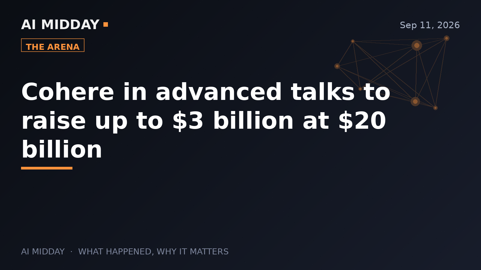 Cohere in advanced talks to raise up to $3 billion at $20 billion