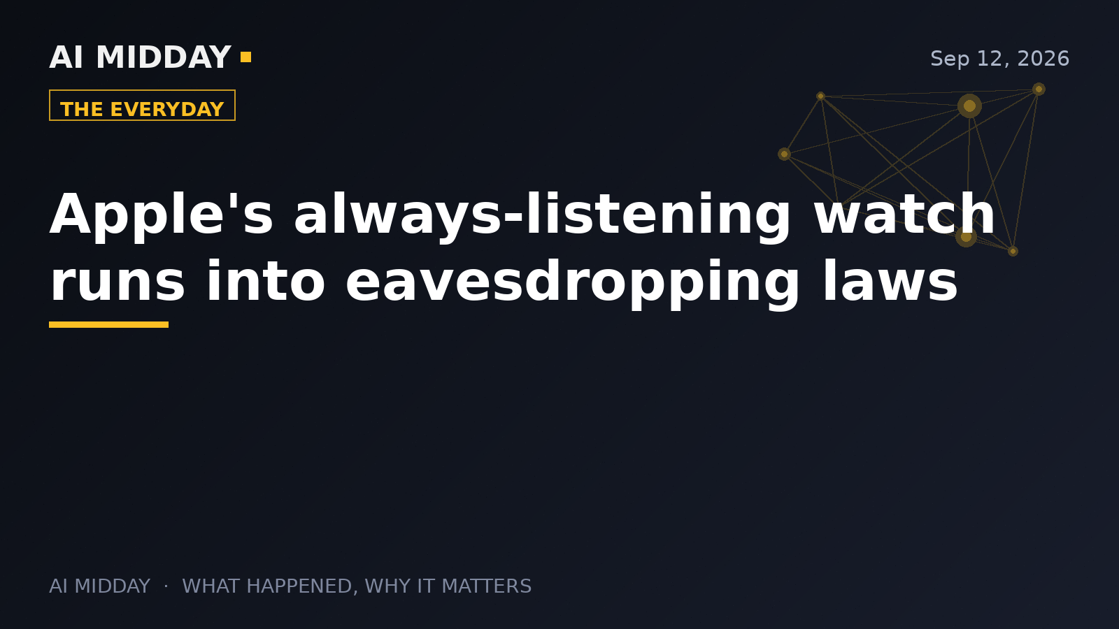 Apple's always-listening watch runs into eavesdropping laws