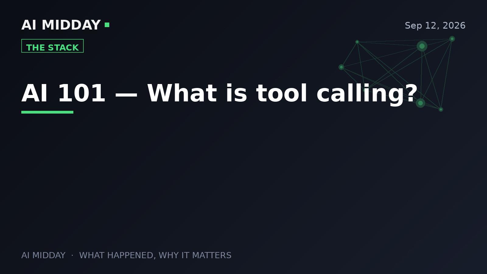 AI 101 — What is tool calling?