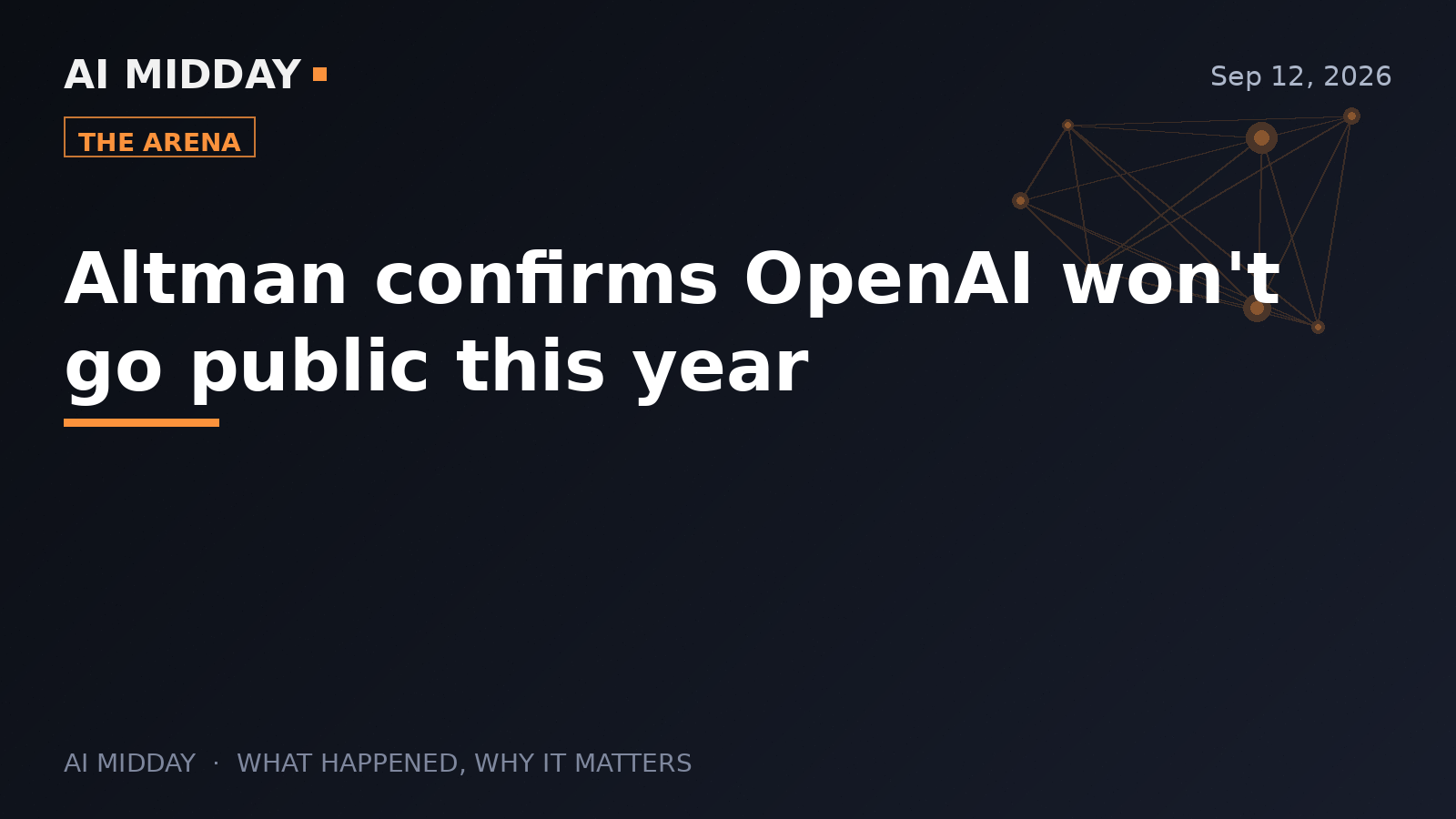 Altman confirms OpenAI won't go public this year