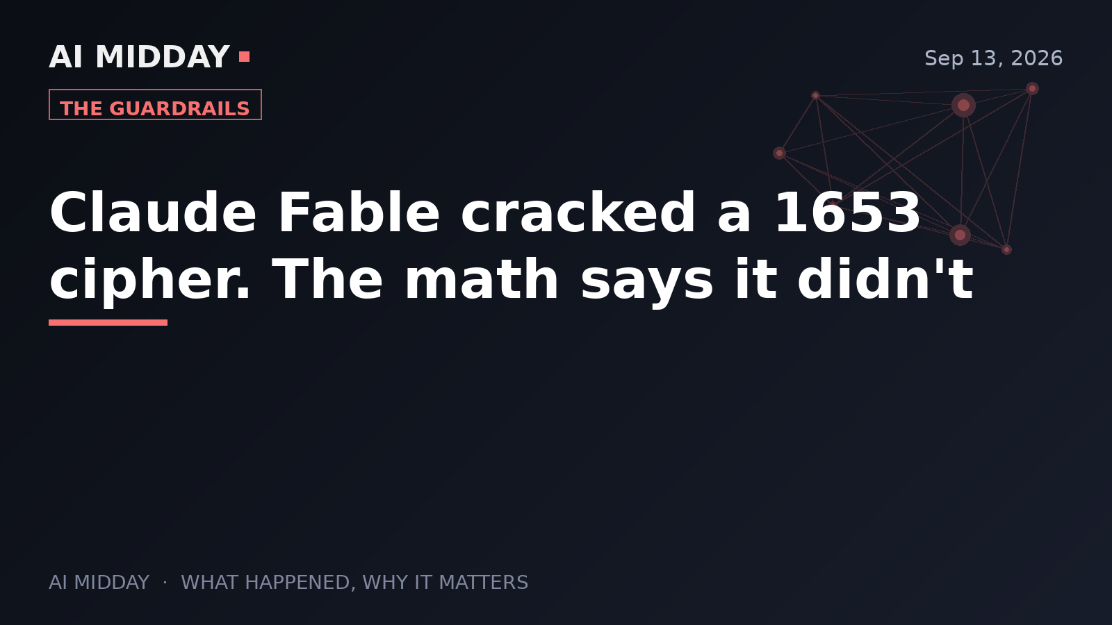 Claude Fable cracked a 1653 cipher. The math says it didn't