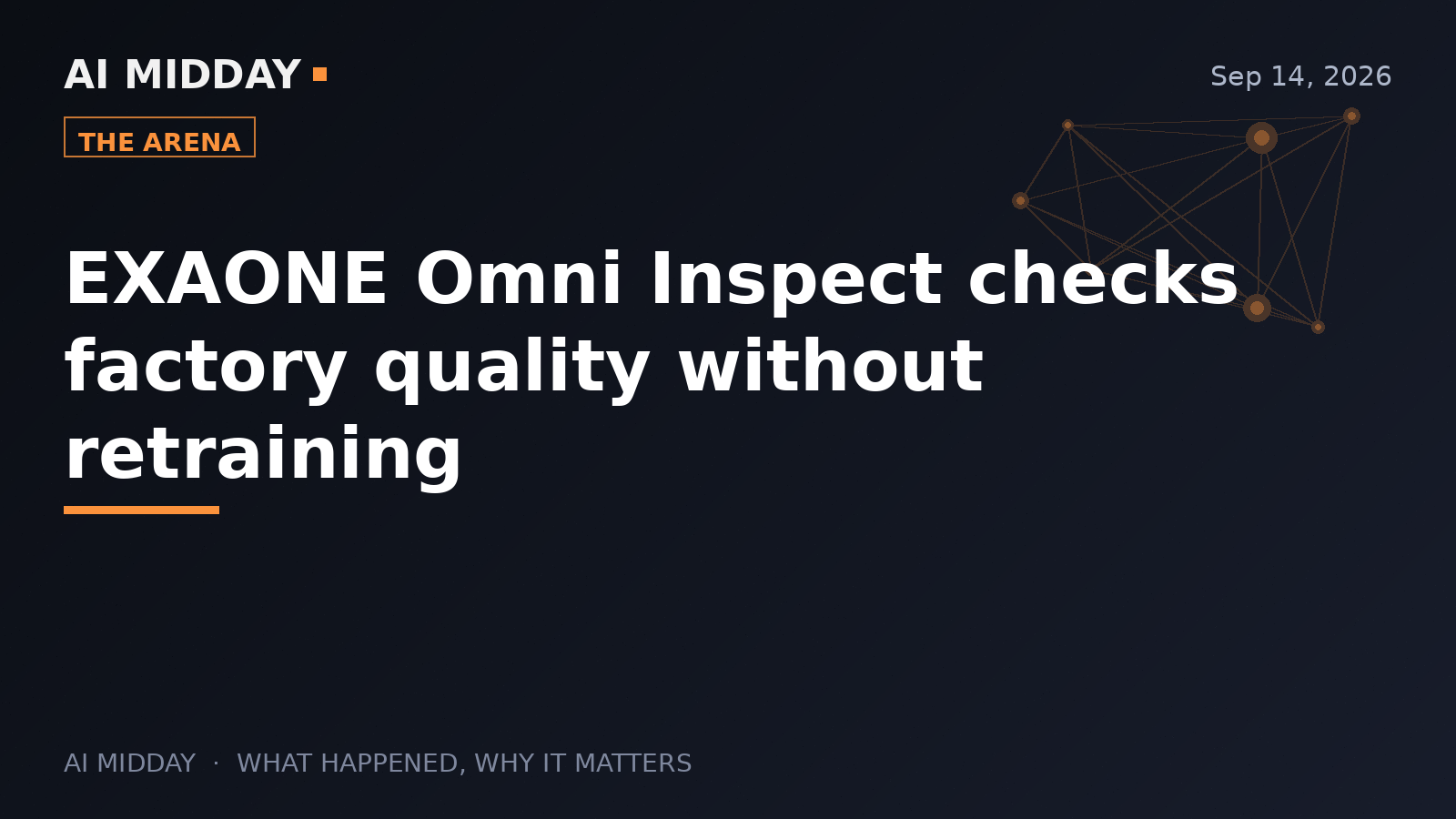 EXAONE Omni Inspect checks factory quality without retraining
