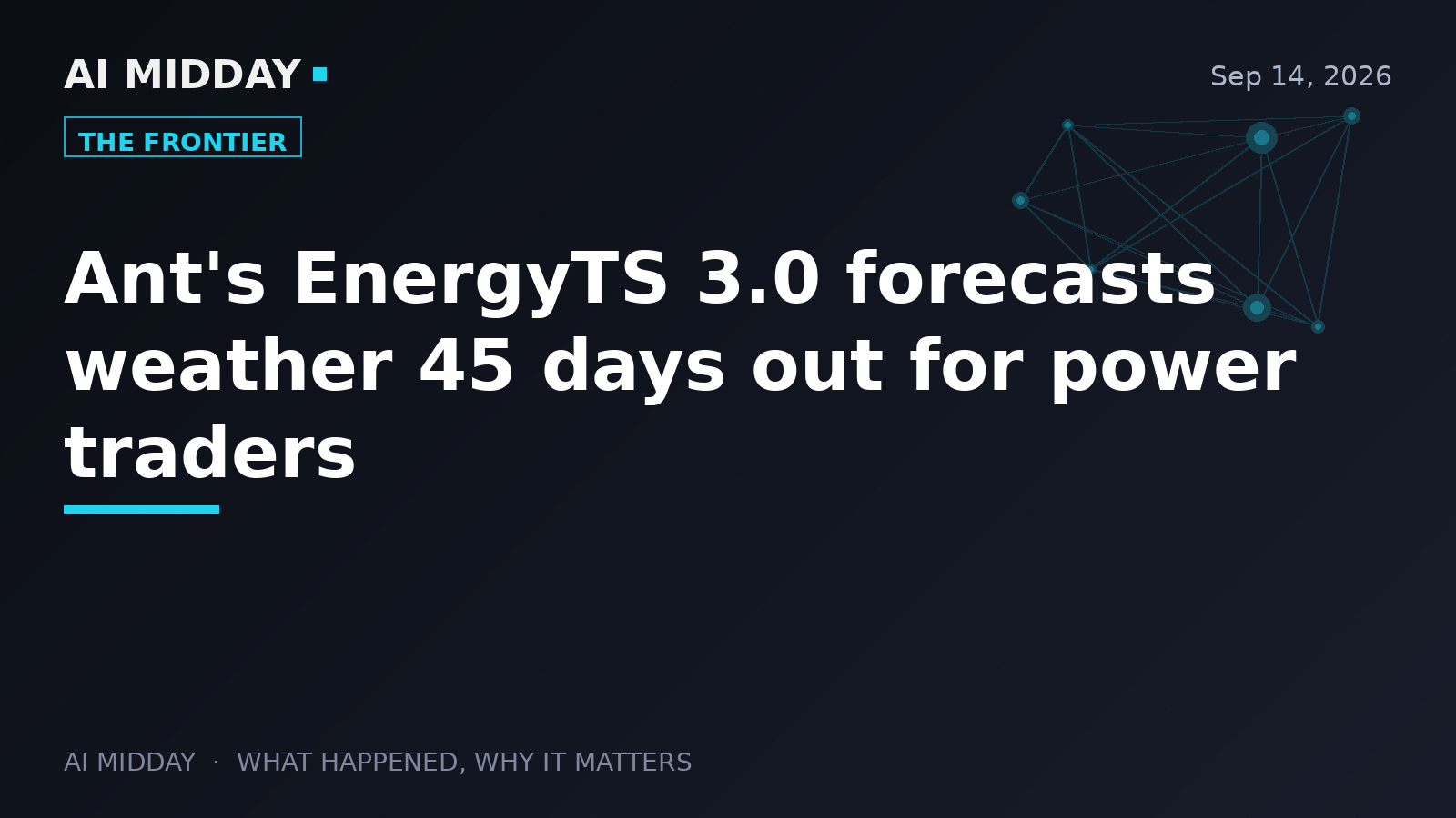 Ant's EnergyTS 3.0 forecasts weather 45 days out for power traders
