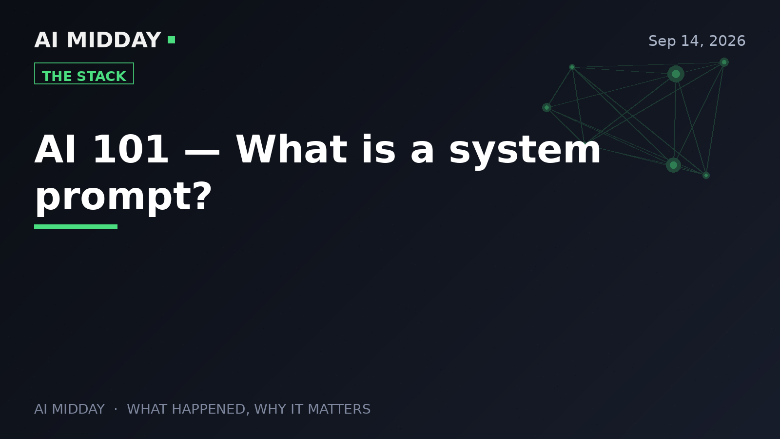 AI 101 — What is a system prompt?