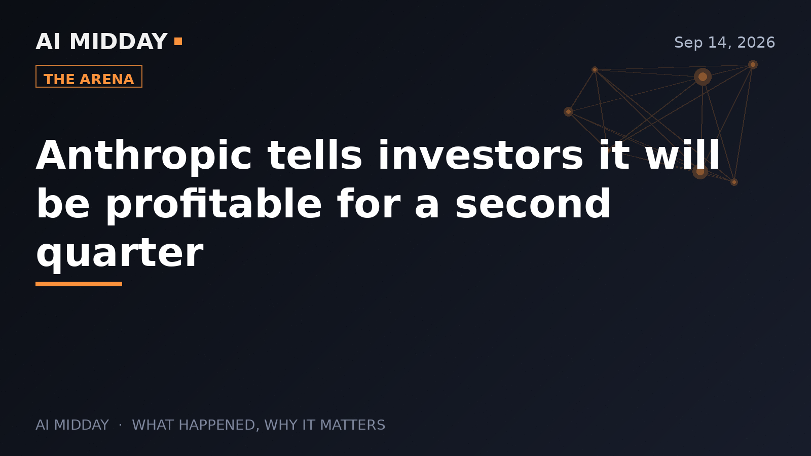 Anthropic tells investors it will be profitable for a second quarter