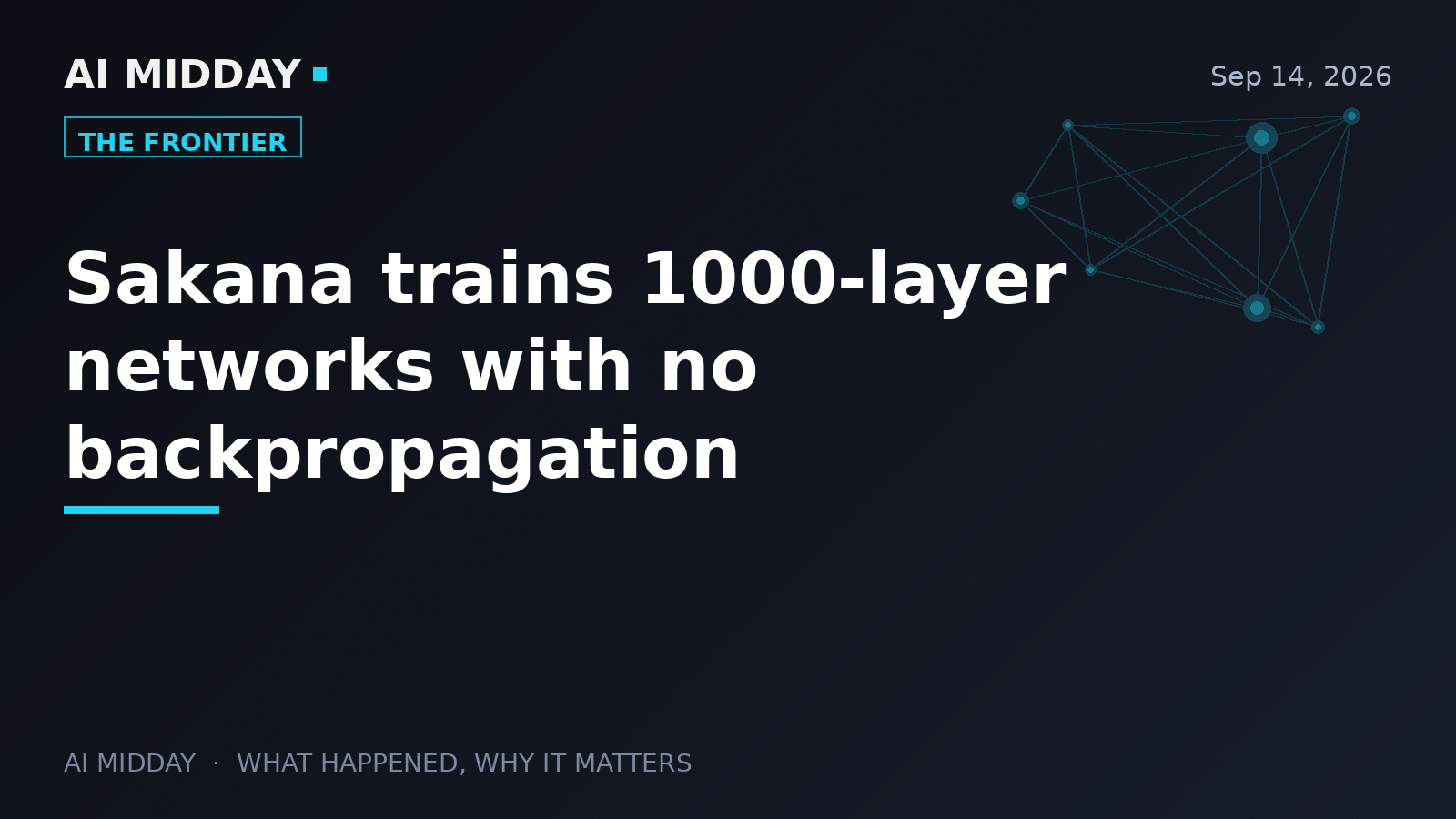 Sakana trains 1000-layer networks with no backpropagation