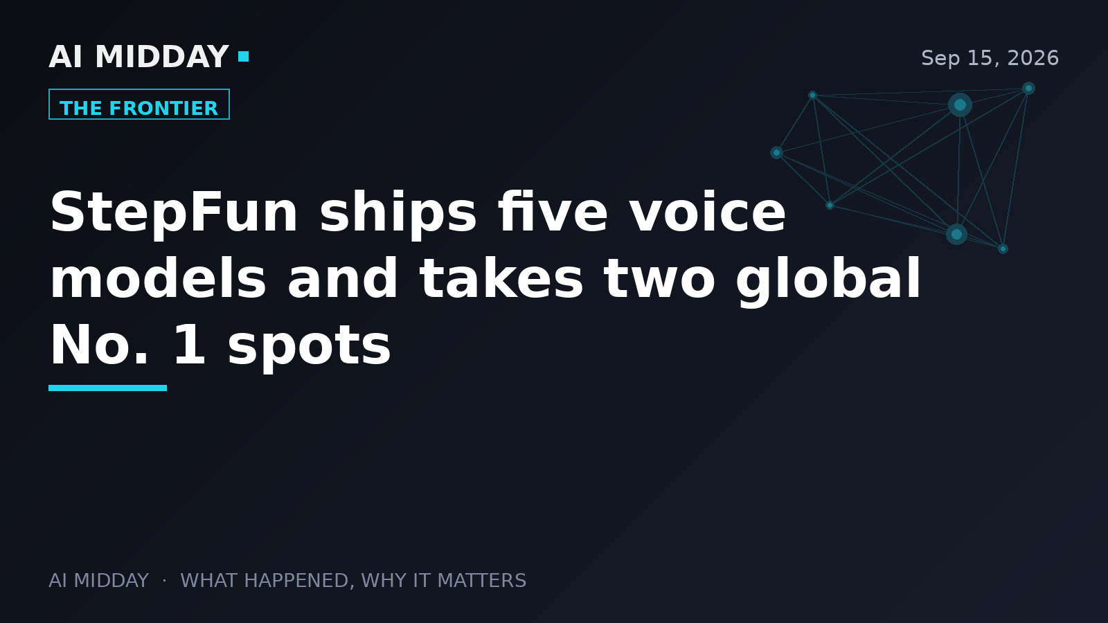 StepFun ships five voice models and takes two global No. 1 spots