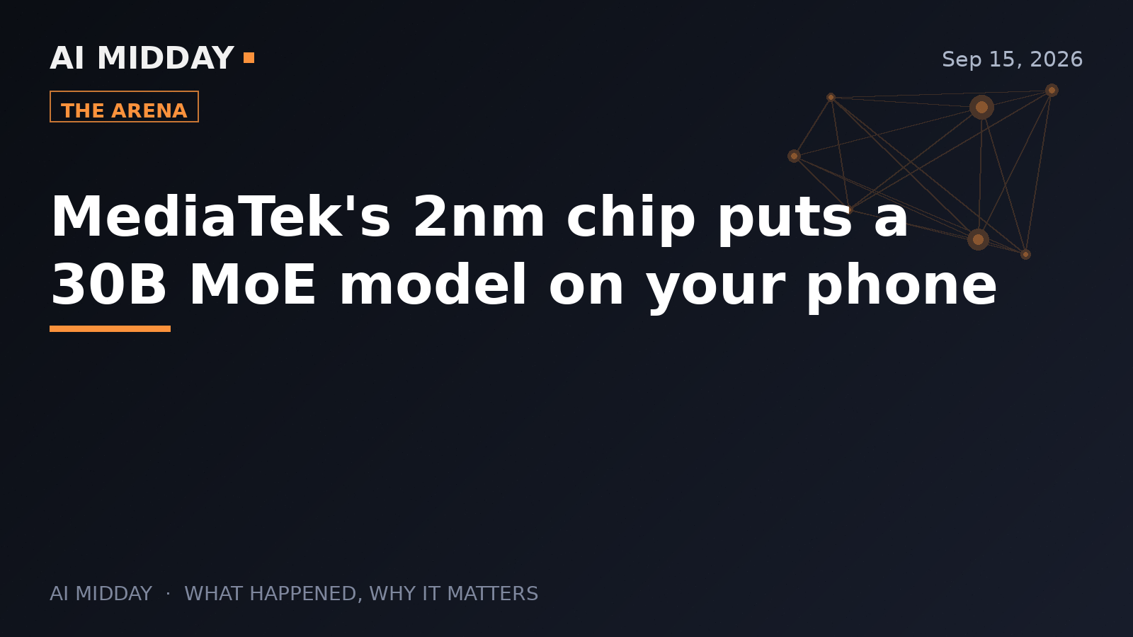 MediaTek's 2nm chip puts a 30B MoE model on your phone