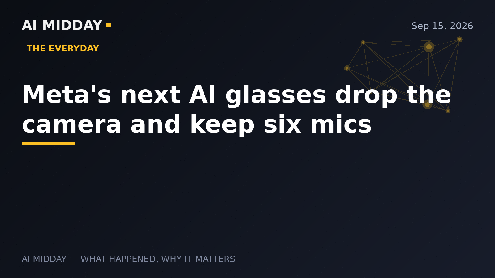 Meta's next AI glasses drop the camera and keep six mics