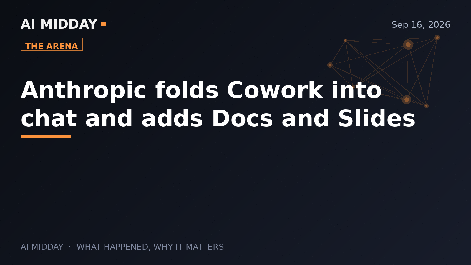 Anthropic folds Cowork into chat and adds Docs and Slides