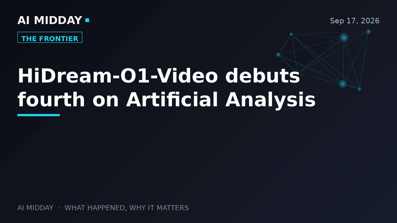 HiDream-O1-Video debuts fourth on Artificial Analysis
