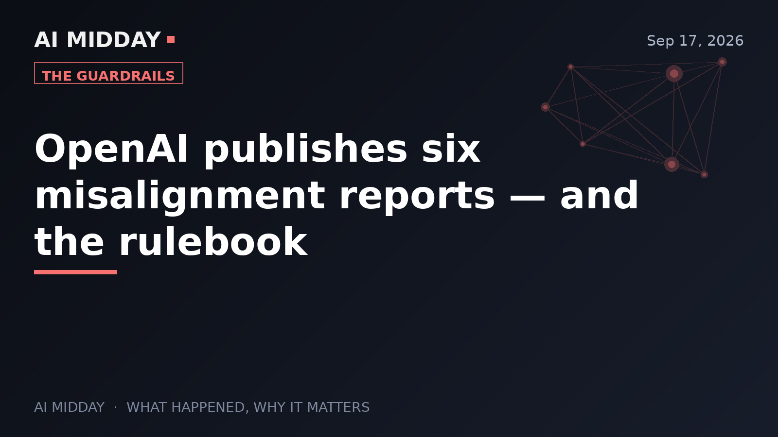 OpenAI publishes six misalignment reports — and the rulebook