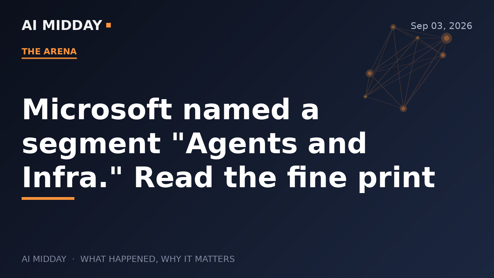 Microsoft named a segment "Agents and Infra." Read the fine print