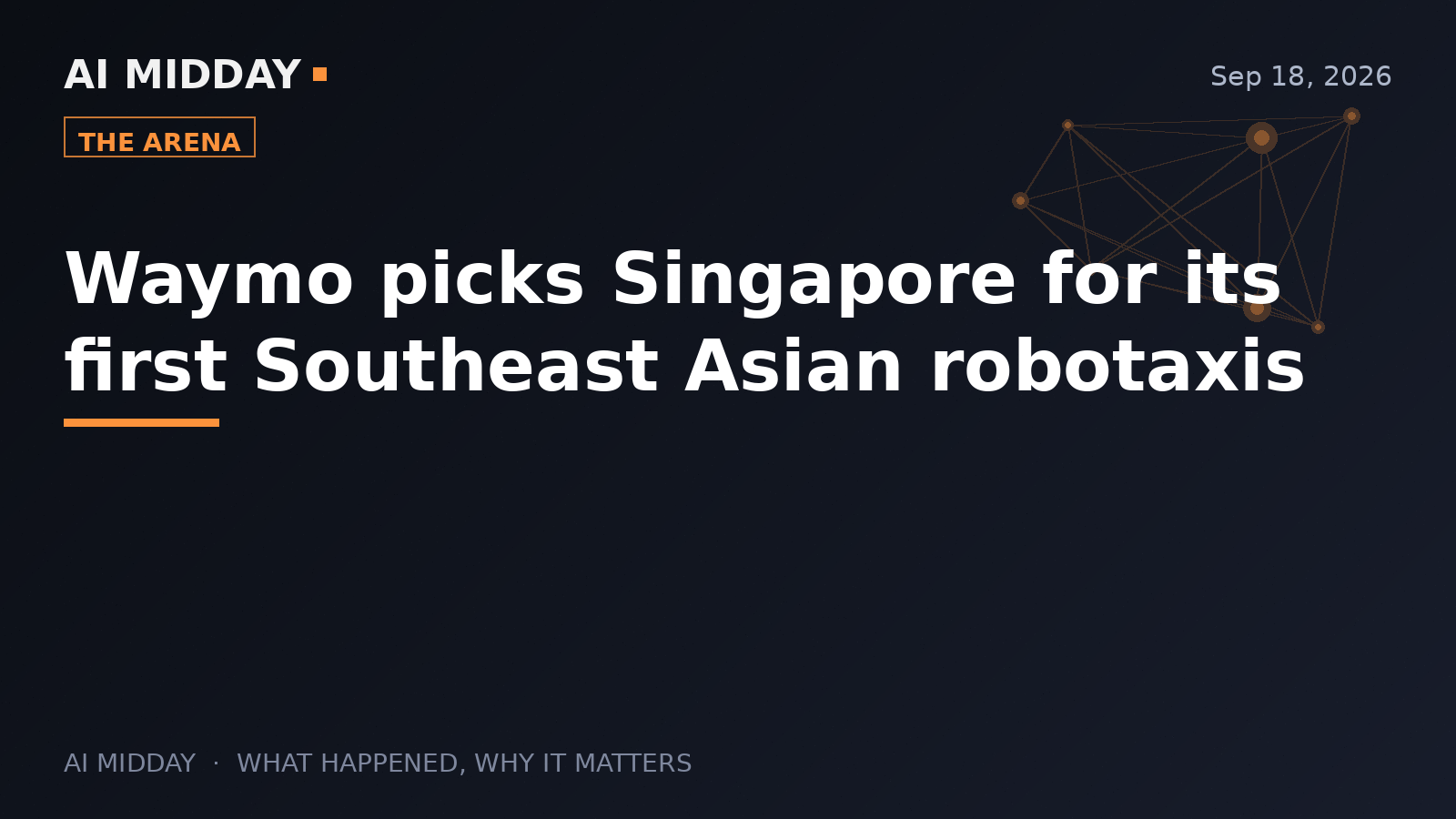 Waymo picks Singapore for its first Southeast Asian robotaxis