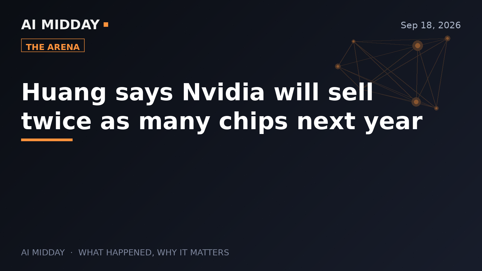 Huang says Nvidia will sell twice as many chips next year