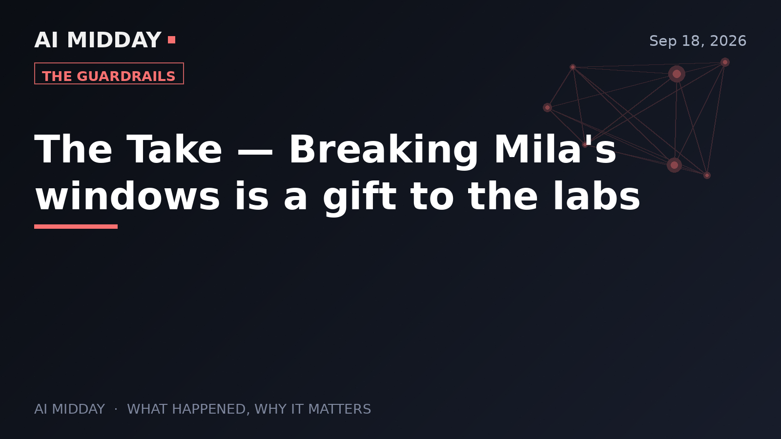 The Take — Breaking Mila's windows is a gift to the labs