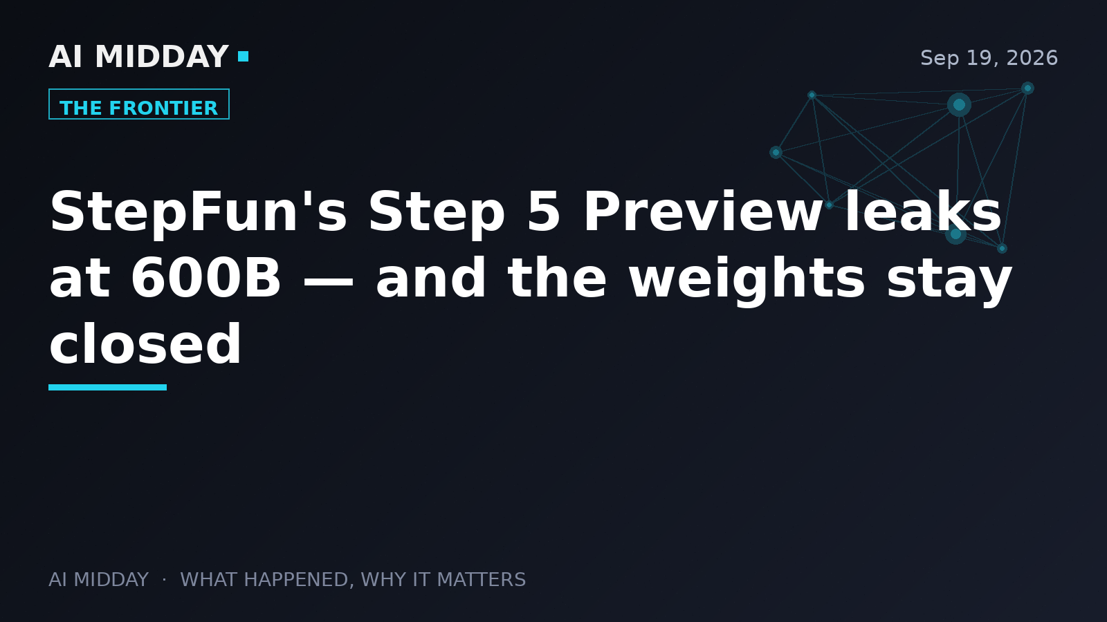 StepFun's Step 5 Preview leaks at 600B — and the weights stay closed