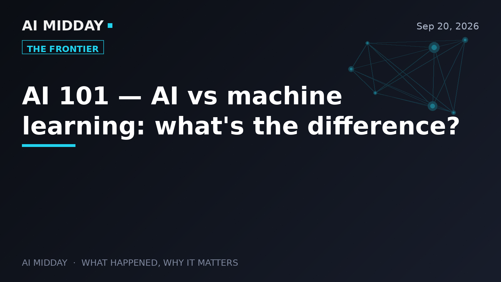 AI 101 — AI vs machine learning: what's the difference?