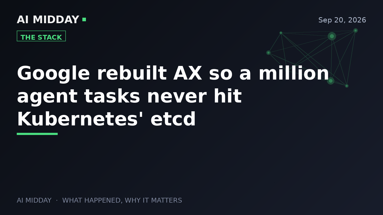 Google rebuilt AX so a million agent tasks never hit Kubernetes' etcd