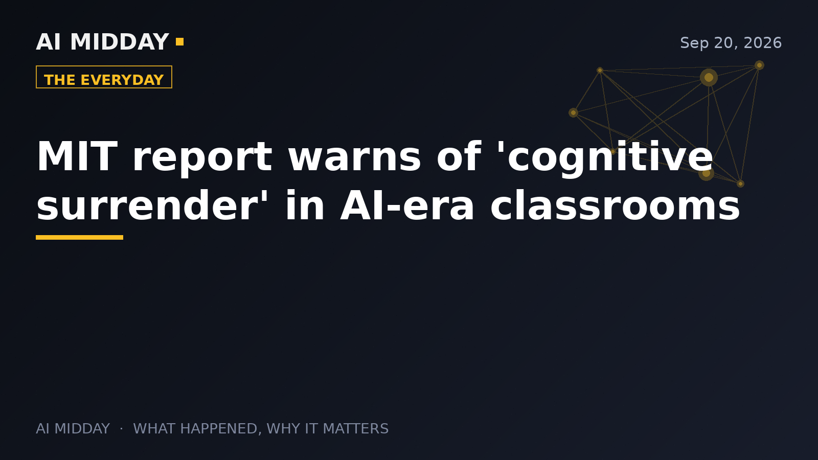 MIT report warns of 'cognitive surrender' in AI-era classrooms