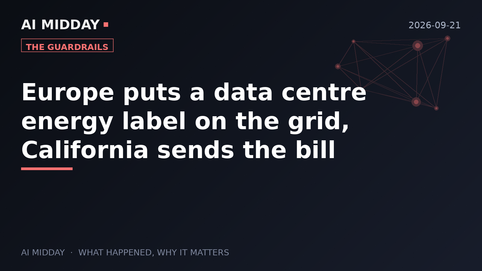 Europe puts a data centre energy label on the grid, California sends the bill