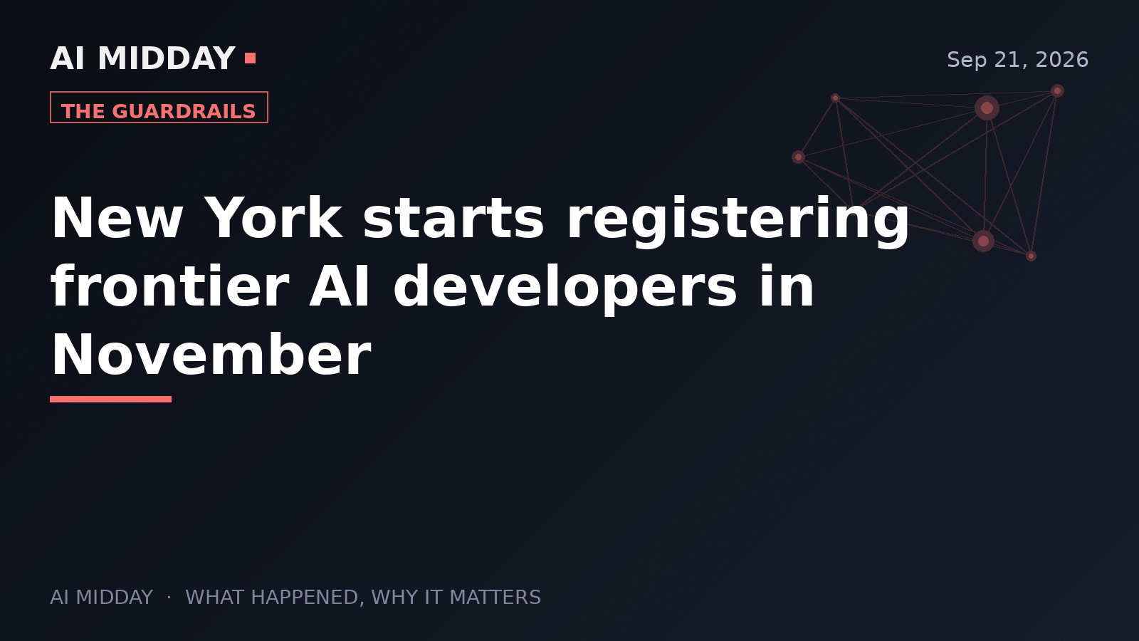 New York starts registering frontier AI developers in November
