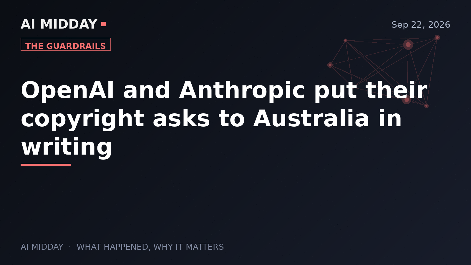 OpenAI and Anthropic put their copyright asks to Australia in writing