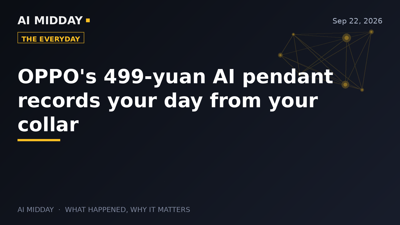 OPPO's 499-yuan AI pendant records your day from your collar