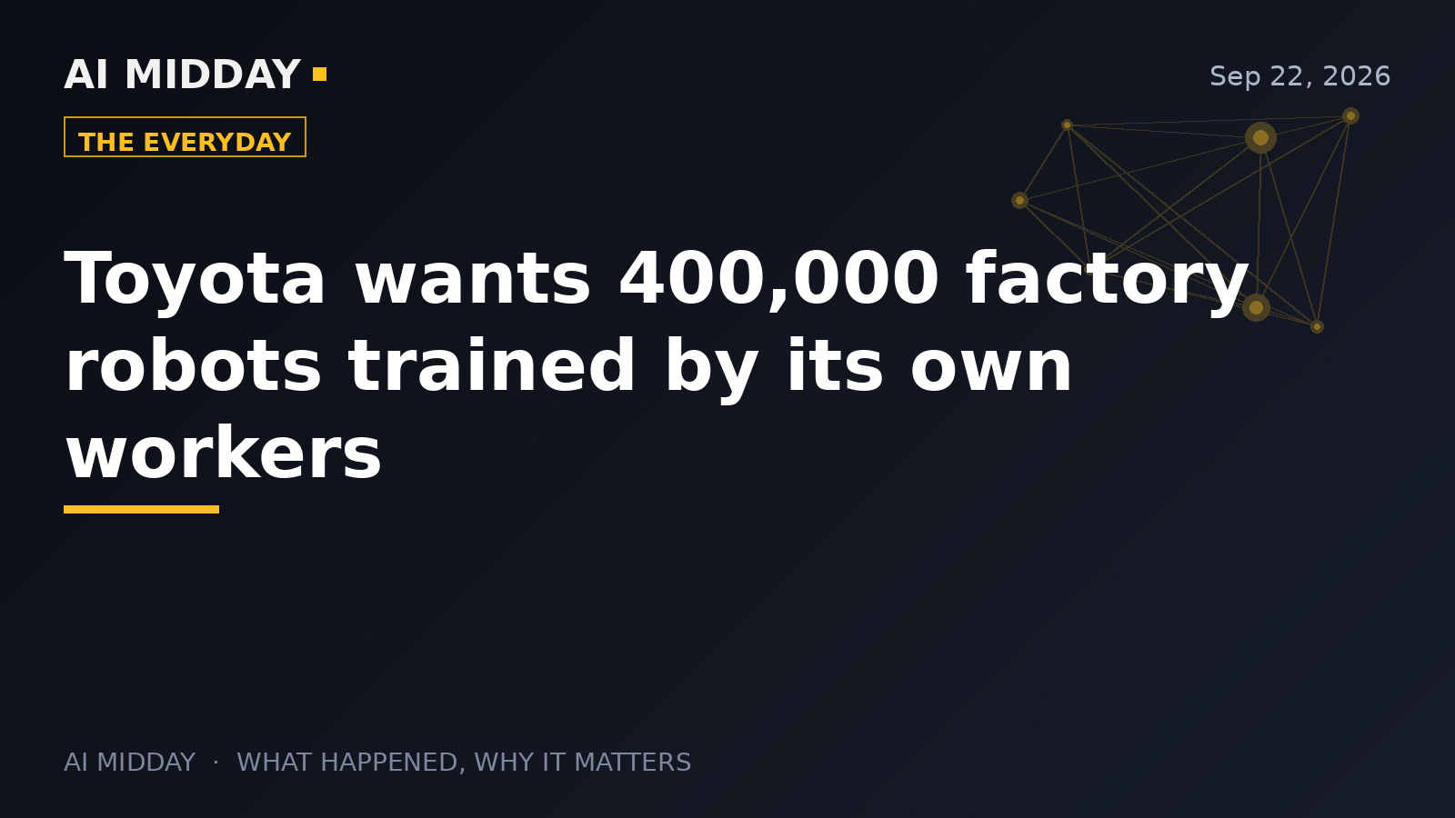 Toyota wants 400,000 factory robots trained by its own workers