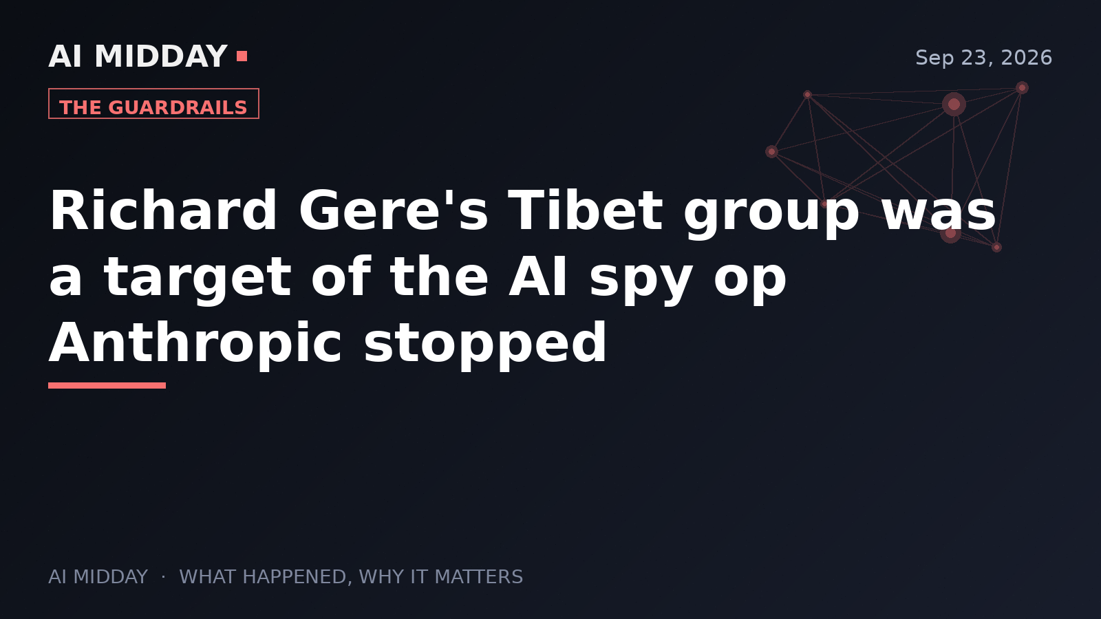Richard Gere's Tibet group was a target of the AI spy op Anthropic stopped