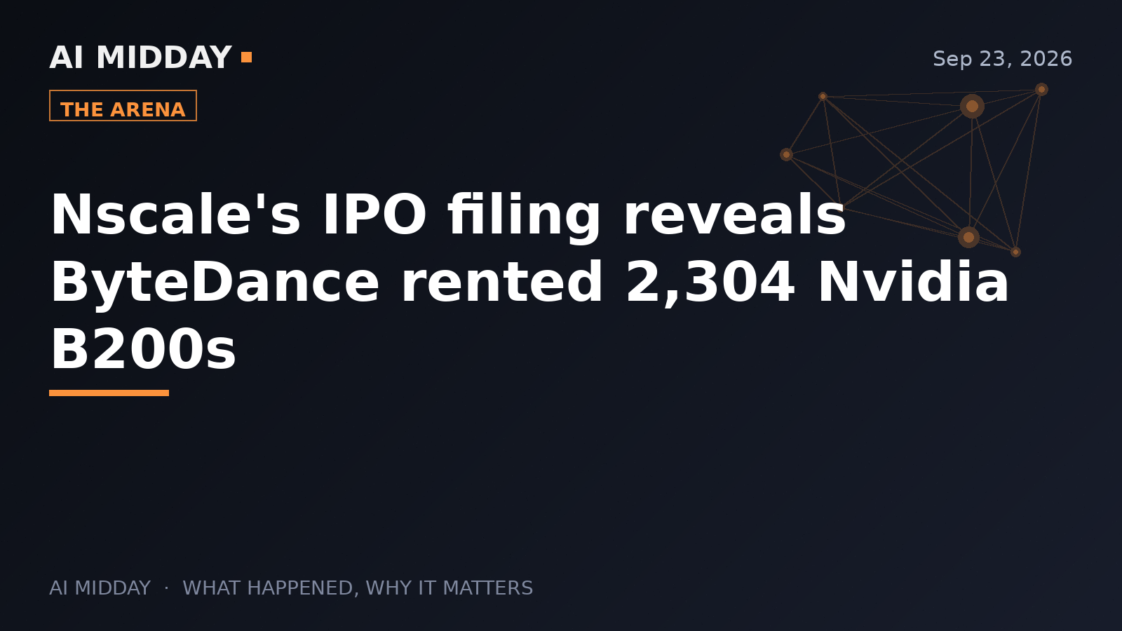 Nscale's IPO filing reveals ByteDance rented 2,304 Nvidia B200s