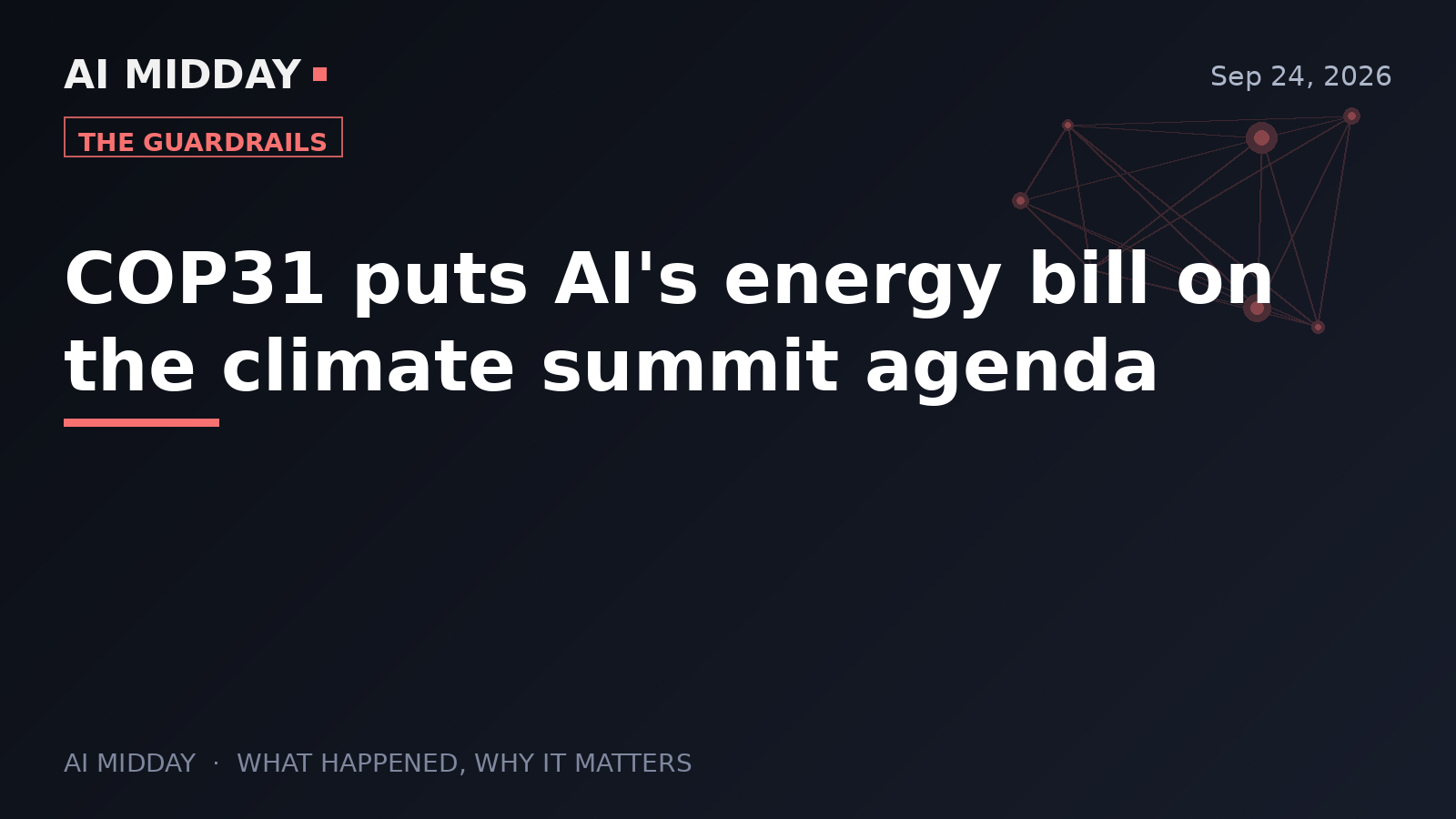 COP31 puts AI's energy bill on the climate summit agenda