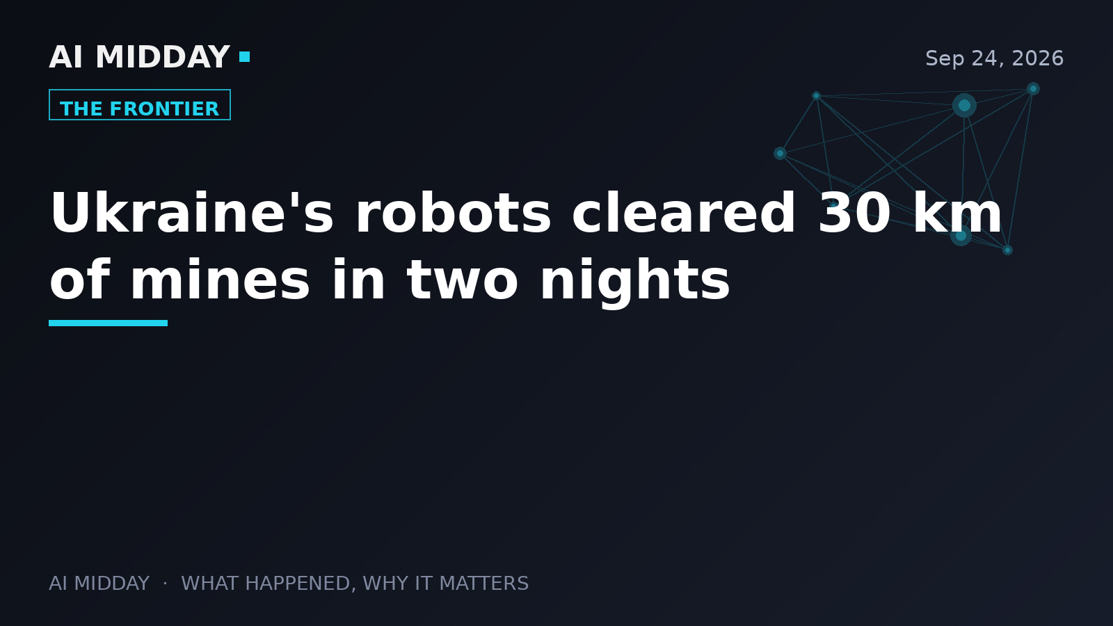 Ukraine's robots cleared 30 km of mines in two nights