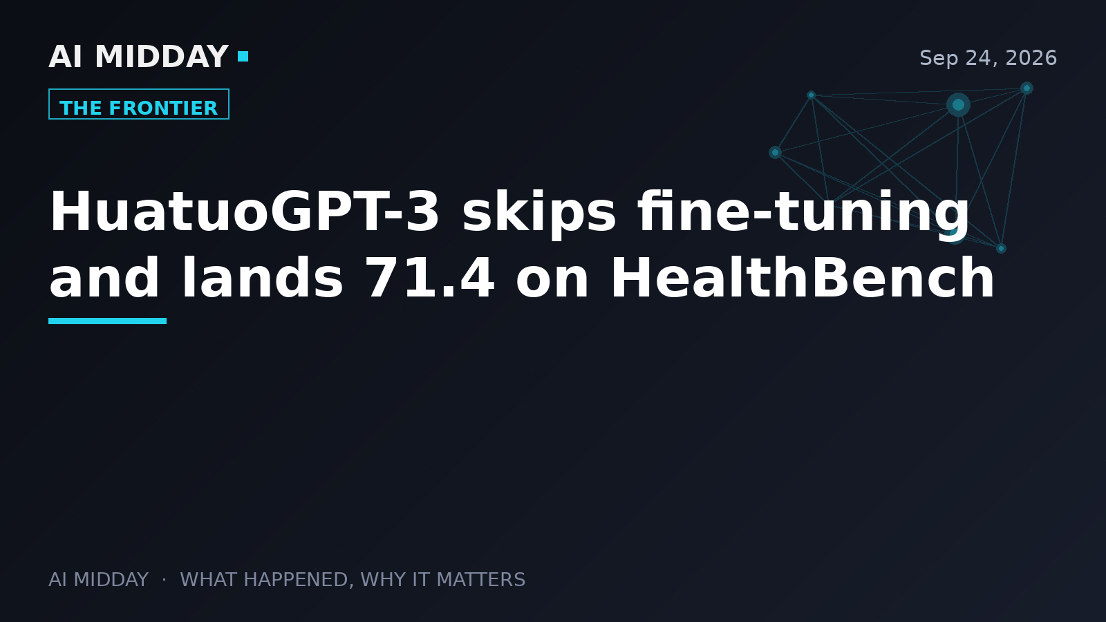 HuatuoGPT-3 skips fine-tuning and lands 71.4 on HealthBench