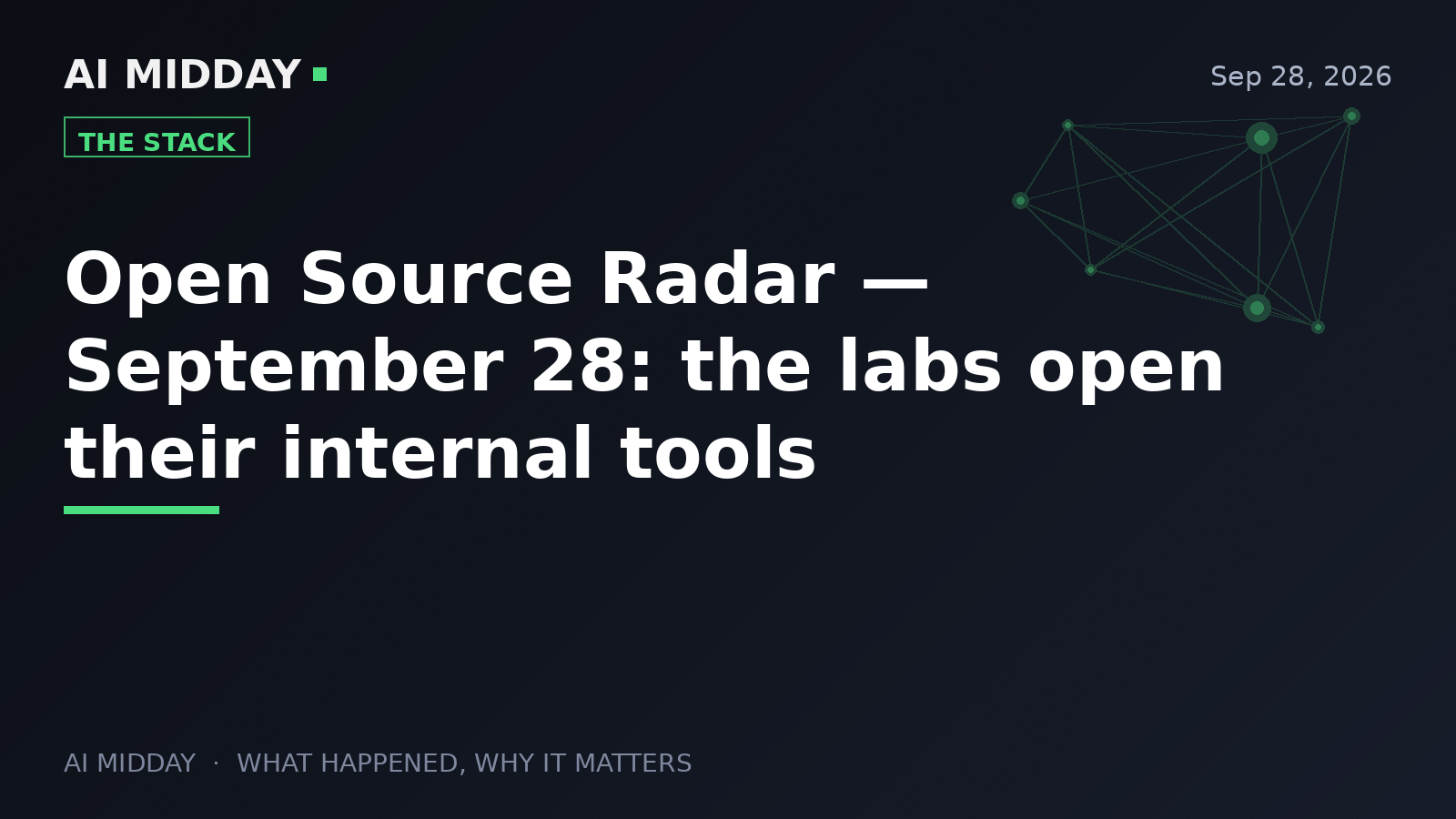 Open Source Radar — September 28: the labs open their internal tools