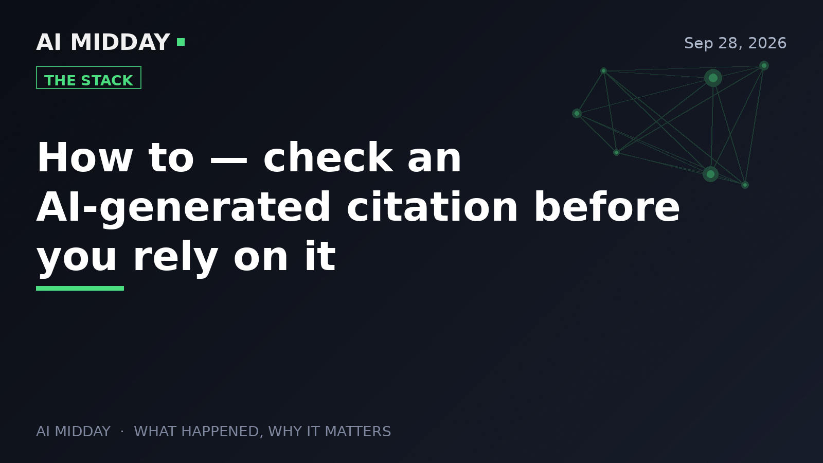 How to — check an AI-generated citation before you rely on it