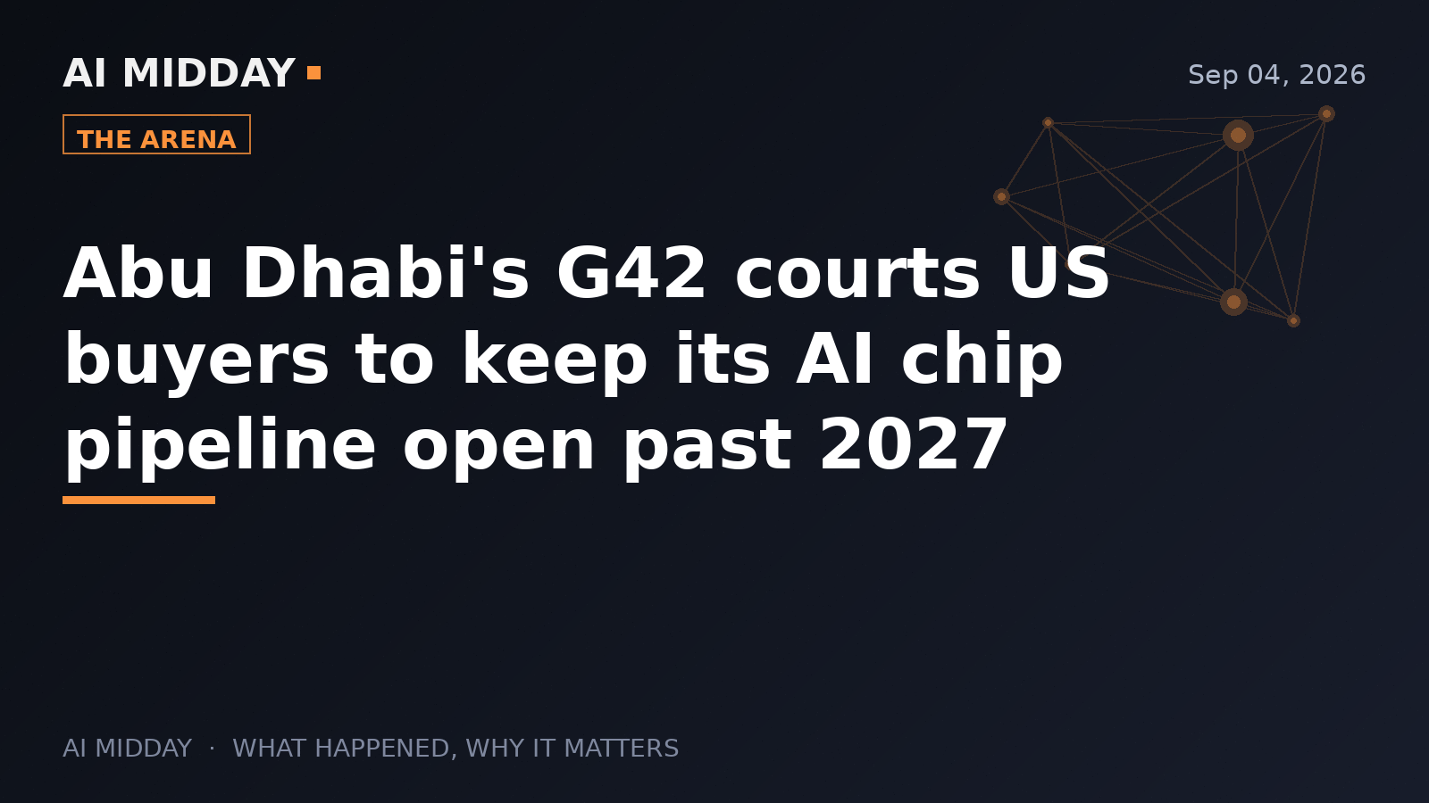 Abu Dhabi's G42 courts US buyers to keep its AI chip pipeline open past 2027