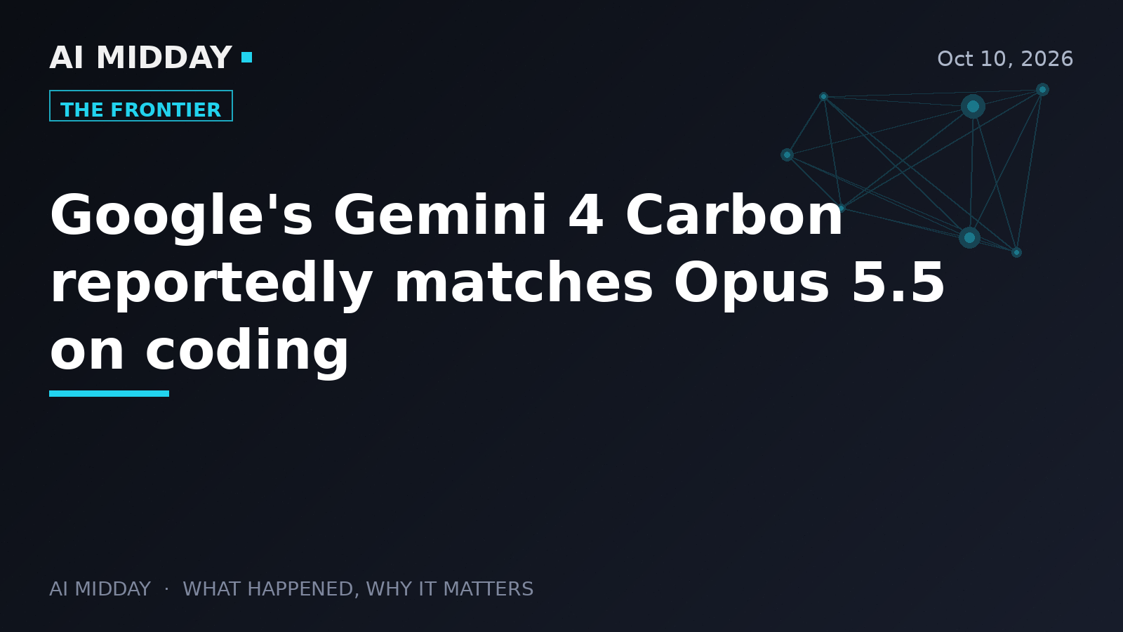 Google's Gemini 4 Carbon reportedly matches Opus 5.5 on coding