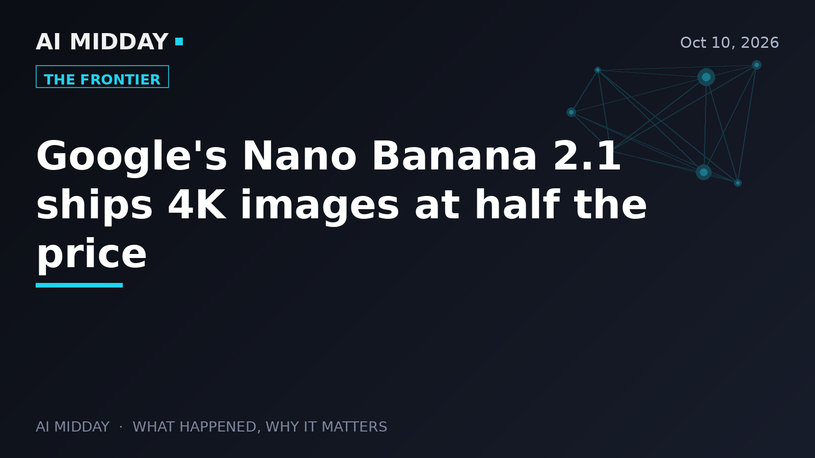 Google's Nano Banana 2.1 ships 4K images at half the price