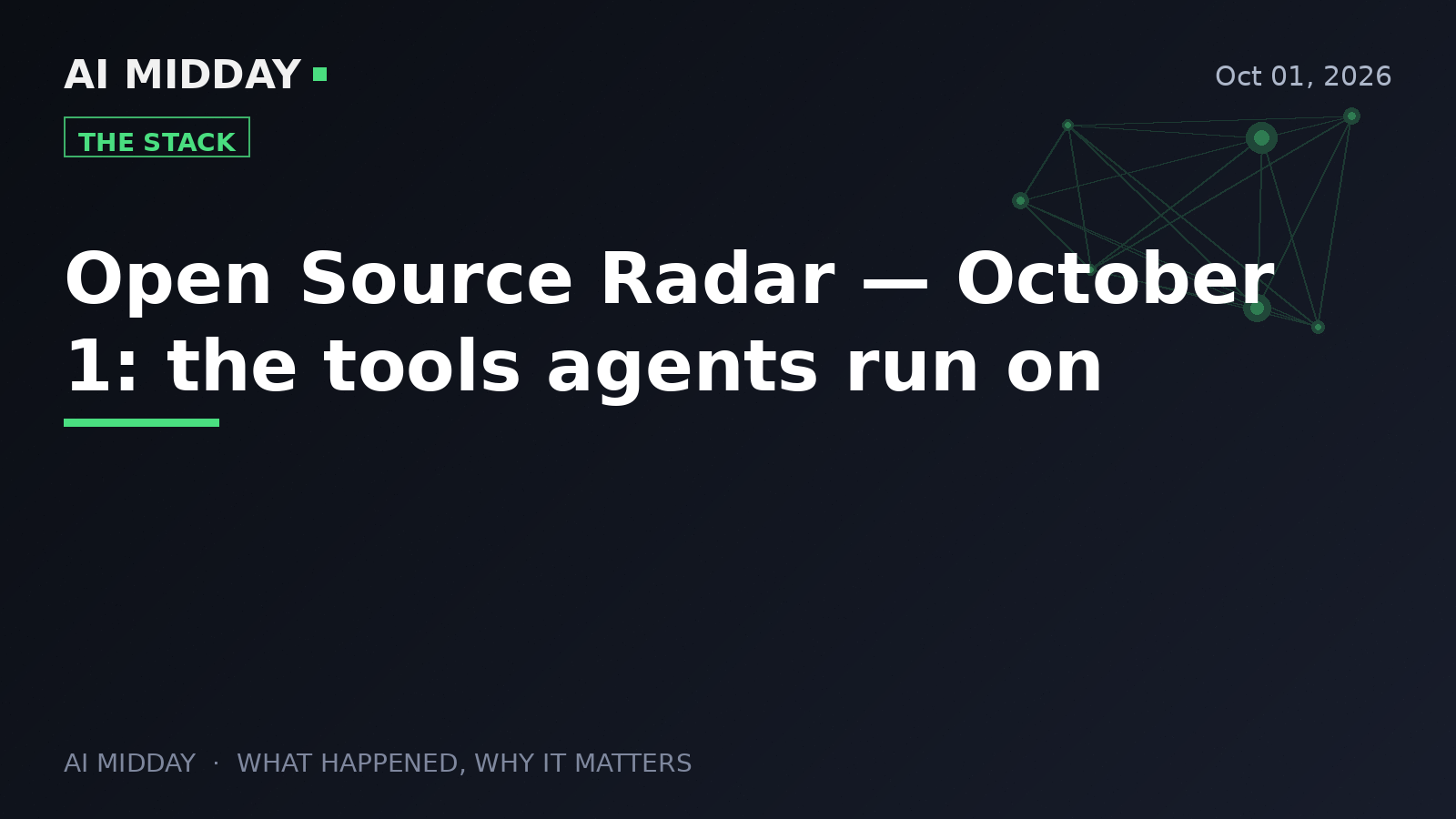Open Source Radar — October 1: the tools agents run on