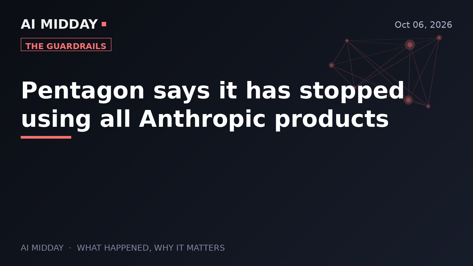 Pentagon says it has stopped using all Anthropic products