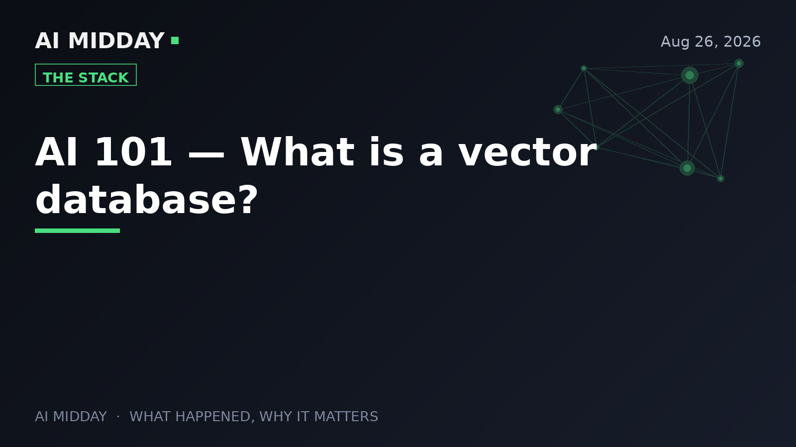 AI 101 — What is a vector database?