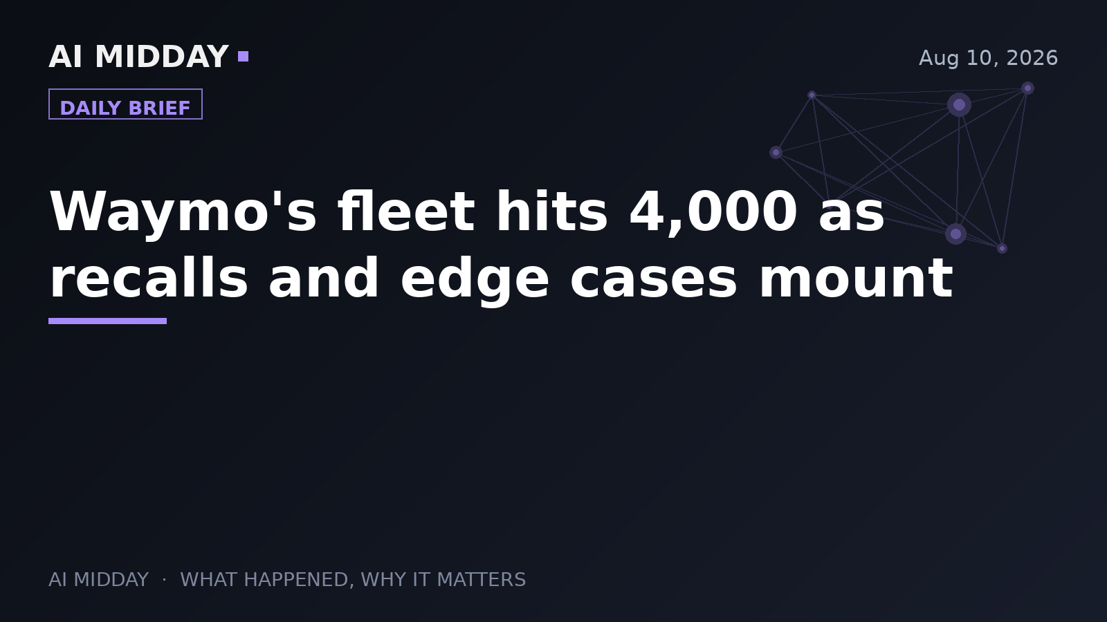 Waymo's fleet hits 4,000 as recalls and edge cases mount