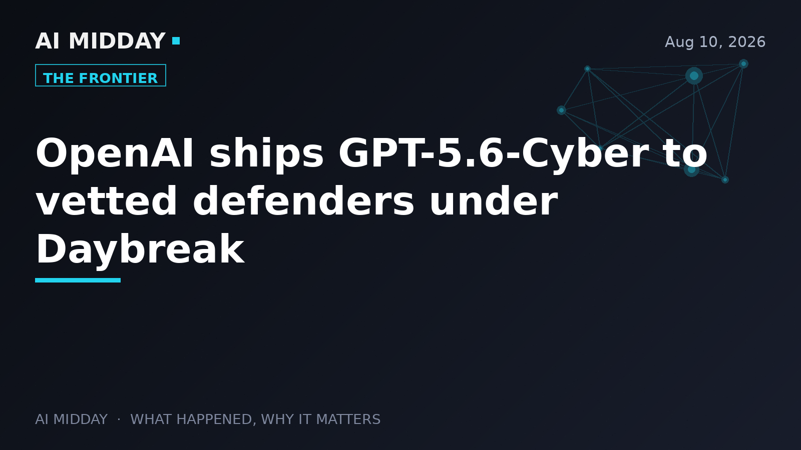 OpenAI ships GPT-5.6-Cyber to vetted defenders under Daybreak