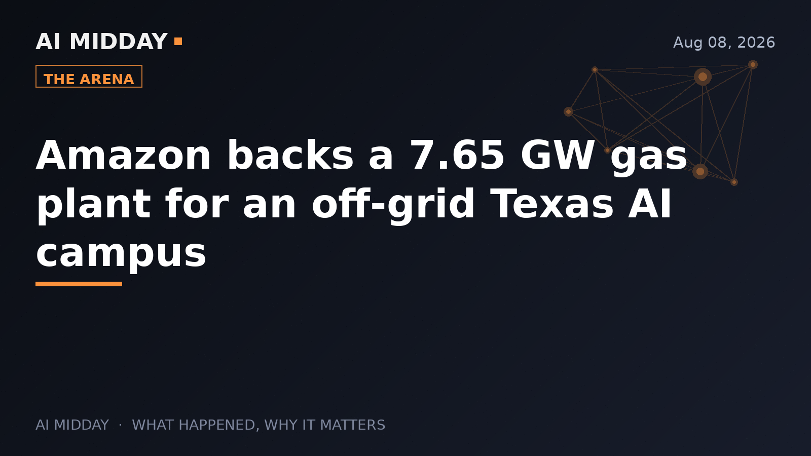 Amazon backs a 7.65 GW gas plant for an off-grid Texas AI campus
